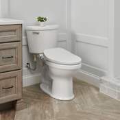 American Standard Champion PRO 4 Elongated Two-Piece Toilet with Champion 4 Flushing System, Right Height Bowl, and EverClean Surface + AquaWash 2.0 SpaLet Elongated Closed Front Manual Bidet Seat White